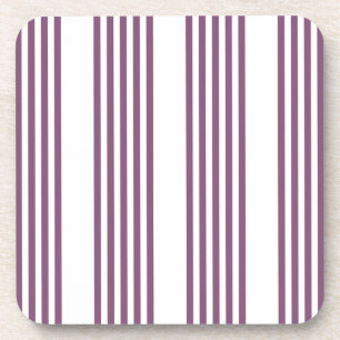 Mauve lila-weiß-Streifen Muster Getränkeuntersetzer