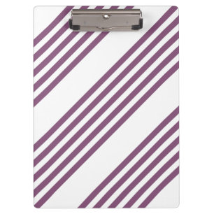 Mauve lila-weiß-Streifen Muster Klemmbrett