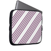 Mauve lila-weiß-Streifen Muster Laptopschutzhülle (Vorne Rechts)