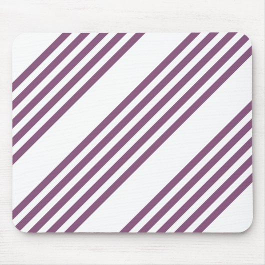 Mauve lila-weiß-Streifen Muster Mousepad (Vorne)