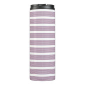 Mauve lila-weiß-Streifen Muster Thermosbecher (Rückseite)