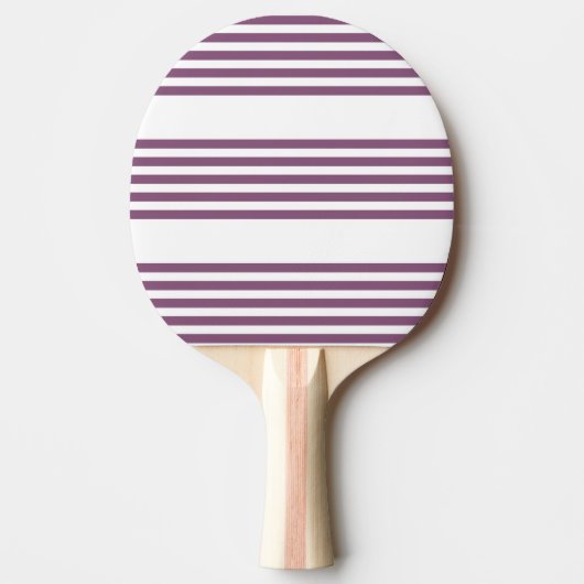 Mauve lila-weiß-Streifen Muster Tischtennis Schläger (Vorderseite)