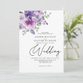 Mauve Lilac Dusty Lila Garden Wedding Einladung (Stehend Vorderseite)