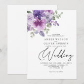 Mauve Lilac Dusty Lila Garden Wedding Einladung (Vorne/Hinten)