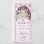 Mauve Lilac Imitats Gold Islamic Wedding Einladung (Vorderseite)