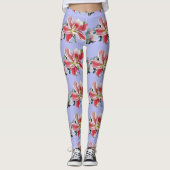 Mauve Lilac Lily Blütenkunst Aquarell Leggings (Vorderseite)