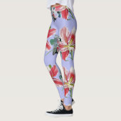 Mauve Lilac Lily Blütenkunst Aquarell Leggings (Links)
