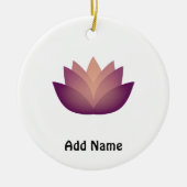 Mauve Lotus Blume Design Keramik Ornament (Vorne)