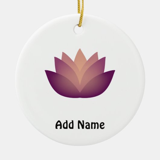 Mauve Lotus Blume Design Keramik Ornament (Vorne)