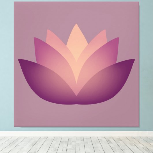Mauve Lotus Blume Design Leinwanddruck (Insitu (Holzboden))