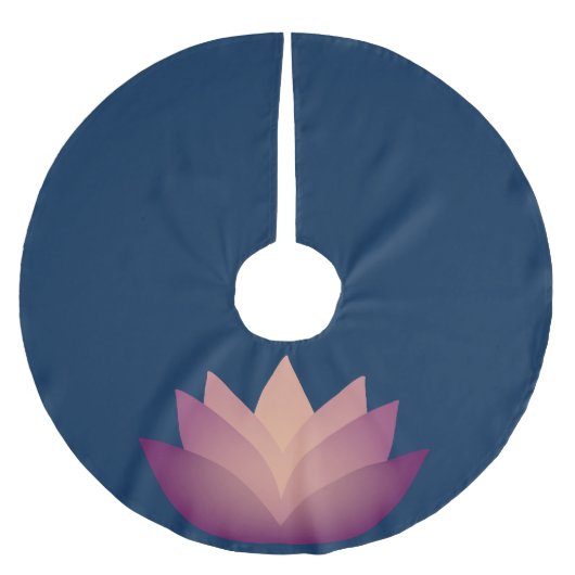 Mauve Lotus Blume Design Polyester Weihnachtsbaumdecke (Vorderseite)