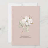 Mauve Magnolia Blume Bridal Tea Einladung (Rückseite)