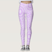 Mauve Mandala Geometric Pattern Leggings (Vorderseite)