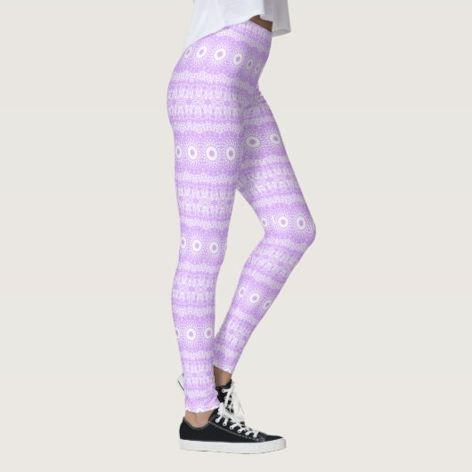 Mauve Mandala Geometric Pattern Leggings (Rechts)
