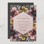 Mauve & Marigold Somber Wedding Einladung (Vorne/Hinten)