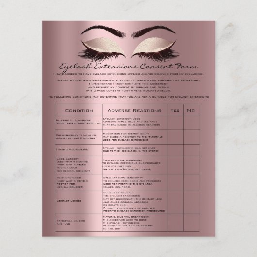 Mauve Mauve: Eyelash Extension Liability Waiver Ro Flyer (Vorne)