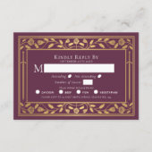 Mauve Medieval Sword Wedding RSVP Enclosure Card Begleitkarte (Vorderseite)