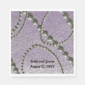 Mauve Metallic Fleck Pearl Wedding Paper Napkins Serviette (Vorderseite)