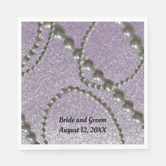 Mauve Metallic Fleck Pearl Wedding Paper Napkins Serviette (Vorderseite)