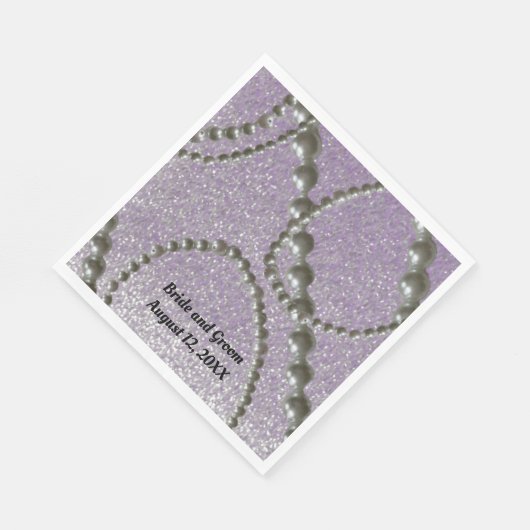 Mauve Metallic Fleck Pearl Wedding Paper Napkins Serviette (Ecke)