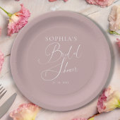 Mauve Minimalistisch Brautparty Pappteller