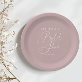 Mauve Minimalistisch Brautparty Pappteller