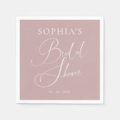 Mauve Minimalistisch Elegantes Brautparty Serviette (Vorderseite)