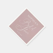 Mauve Minimalistisch Elegantes Brautparty Serviette (Ecke)