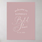 Mauve Minimalistisch Elegantes Brautparty Willkomm Poster (Vorne)