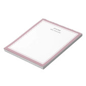 Mauve Minimalistisch Monogram Teacher Gift Notizblock (Rotiert)