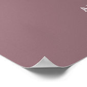Mauve Minimalistisch Script Wedding Willkommenszei Poster (Ecke)