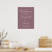 Mauve Minimalistisch Script Wedding Willkommenszei Poster (Küche)