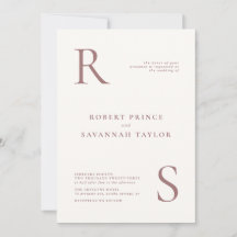 Mauve Minimalistisch Wedding Einladung