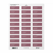 Mauve Minimalistische Rücksendeadresse (Vorne)