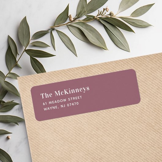 Mauve Minimalistische Rücksendeadresse