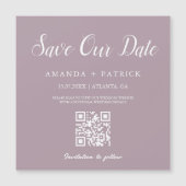 Mauve Minimalistischer QR-Code Speichern des Datum Magnetkarte (Vorderseite)