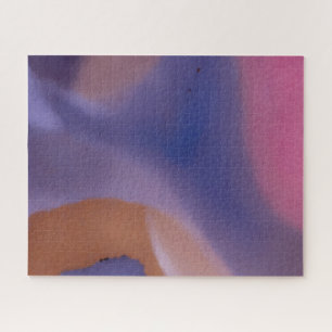 „Mauve Mirage Flow“ – Abstrakte Pink Blaue Pfirsic Puzzle