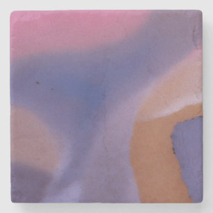 „Mauve Mirage Flow“ – Abstrakte Pink Blaue Pfirsic Steinuntersetzer