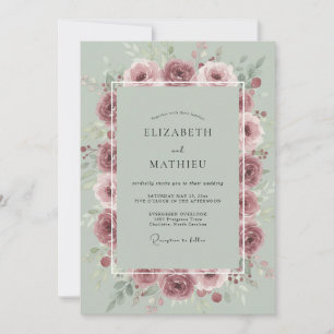 Mauve Mist Petal Hochzeit Einladung
