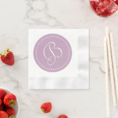 Mauve Mist/White Dot Monogramm Serviette (Beispiel)