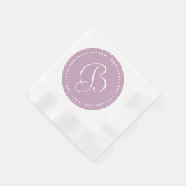 Mauve Mist/White Dot Monogramm Serviette