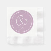 Mauve Mist/White Dot Monogramm Serviette (Vorderseite)