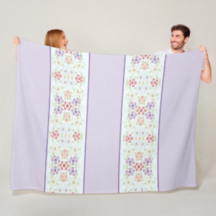 Mauve mit Lila Blume Akzent Fleecedecke