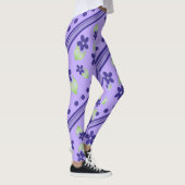 Mauve mit Lila Flower Leggings (Rechts)