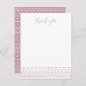 Mauve Modern Boho Vielen Dank Mitteilungskarte (Vorne/Hinten)