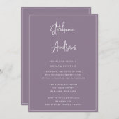 Mauve Modern Bridal Dusche Einladung (Vorne/Hinten)