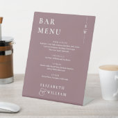 Mauve Modern Minimalistisch Monogram Bar Menu Sockelschild (In SItu)