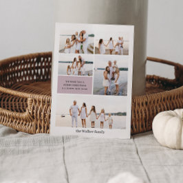 Mauve Modern Neutral 5 Foto Elegant Feiertagskarte