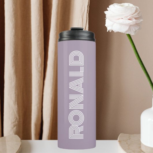 Mauve Modern Typografie Personalisiert Thermosbecher