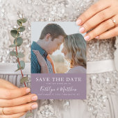 Mauve Modern Typografy Simple Foto Wedding Save The Date